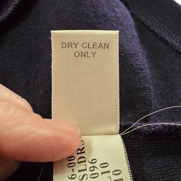 Banana Republic Navy Esther Pintuck Wool Blend Sleeveless Shift Dress Sz 10 - Picture 8 of 9